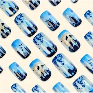 24-pcs. Medium Wolf/Night Press-On Nails